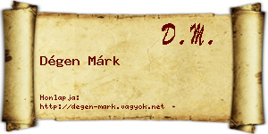 Dégen Márk névjegykártya